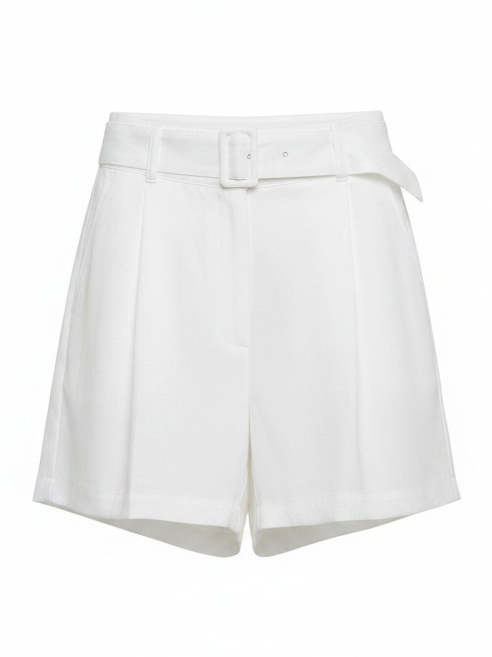 Club Monaco White Belted High-Waist Pleated Shorts - Size 6